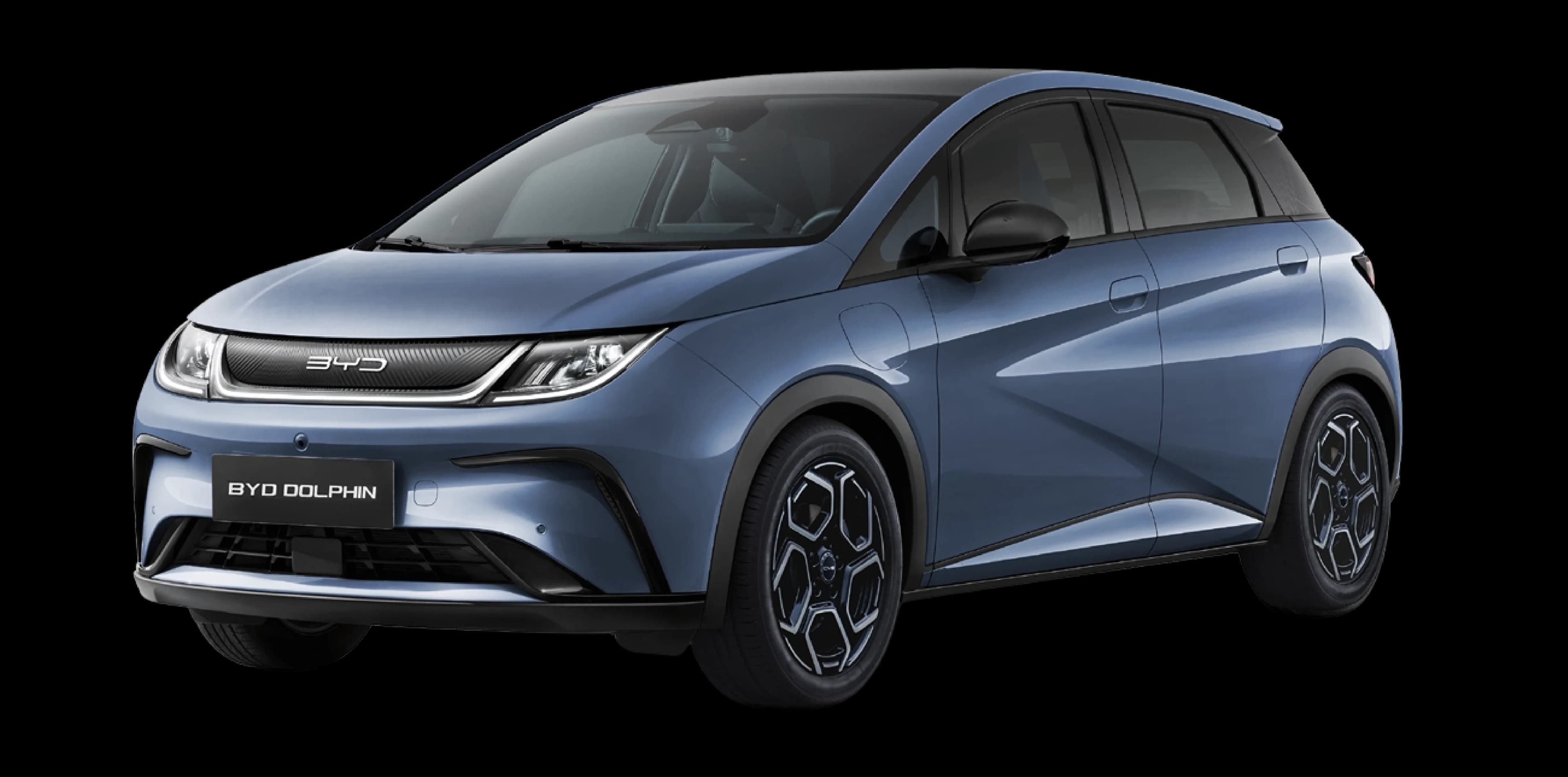 BYD Dolphin สีเทา Graphite Grey มุมหน้าเฉียง