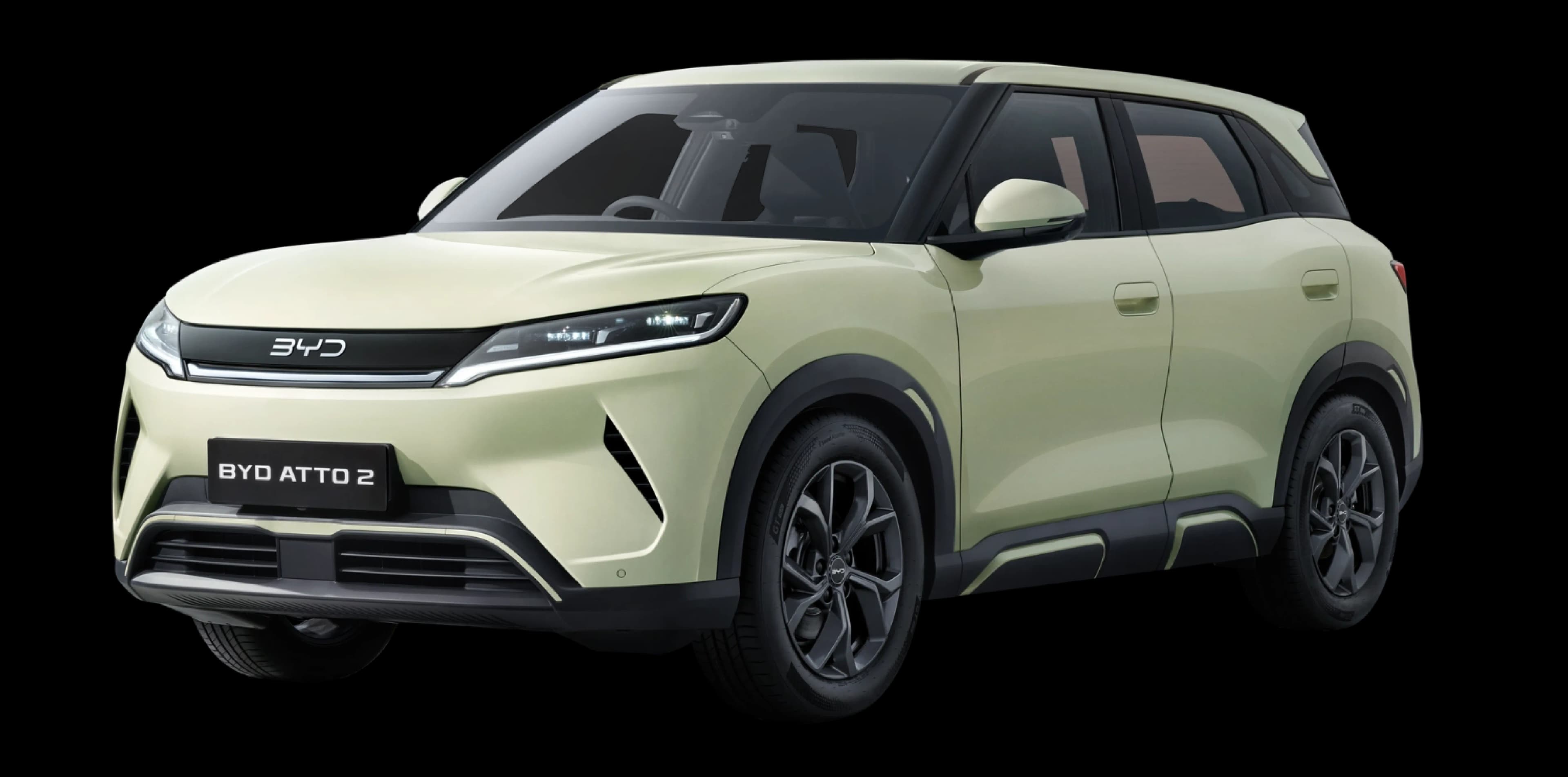 BYD Atto 2 สีดำ Quantum Black มุมหน้าเฉียง
