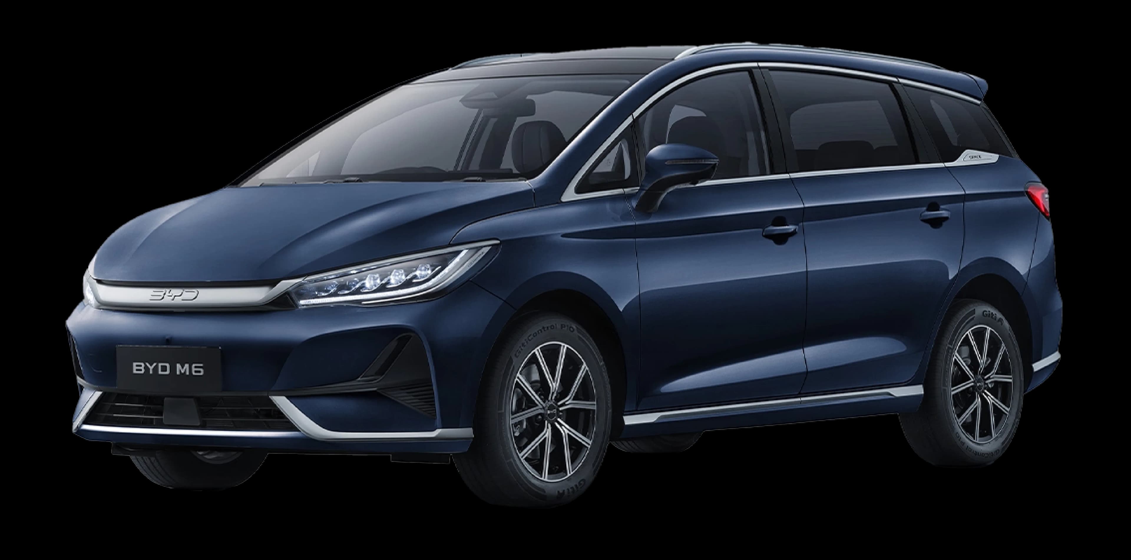 BYD M6 สีขาว Crystal White มุมหน้าเฉียง